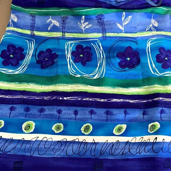 Vintage 90s Jessica Howard Tropical Print Hawaiian Shift Dress 10 Blue Green - Picture 5 of 8